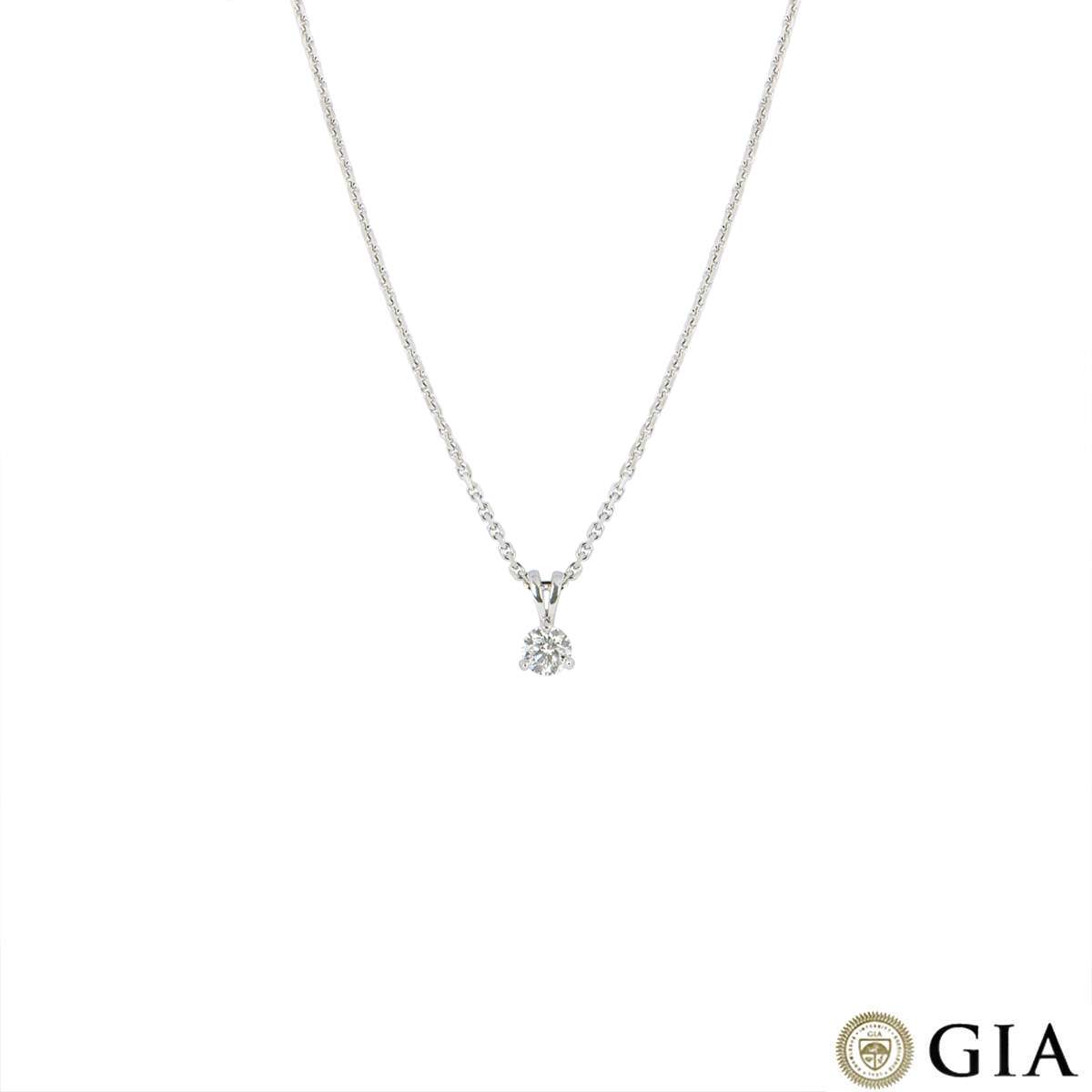 White Gold Round Brilliant Cut Diamond Pendant 0.52ct H VS1 XXX